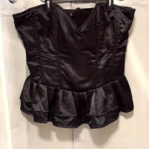 Top Drawer Daisy Corsets Dress Size 4X Black Whimsigoth Lace Up Satin Y2K 18874